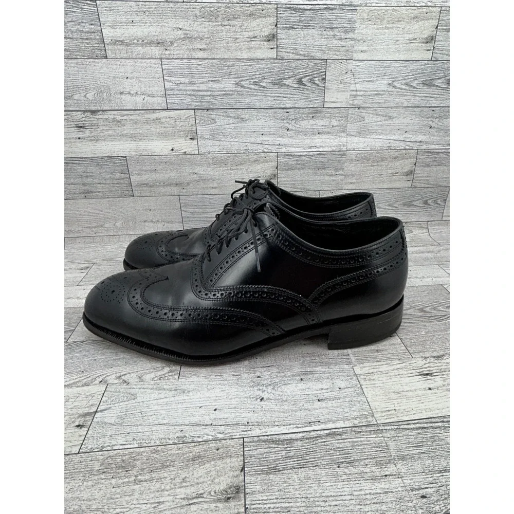 Florsheim Mens Black Leather Wingtip Brogue Oxford Dress Shoes 11‎ D 17066-01